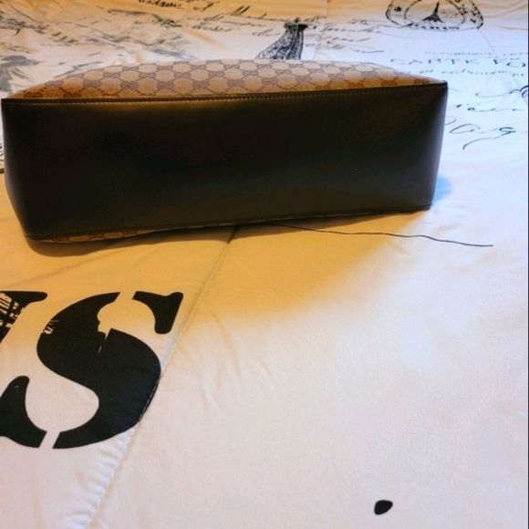 Gucci GG Canvas Large Tote Bag with Leather Trim – Brown - Picture 12 of 15